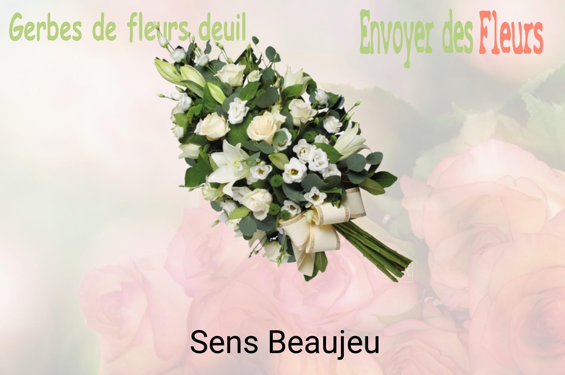 Gerbe de fleurs de deuil livrée à Sens-Beaujeu